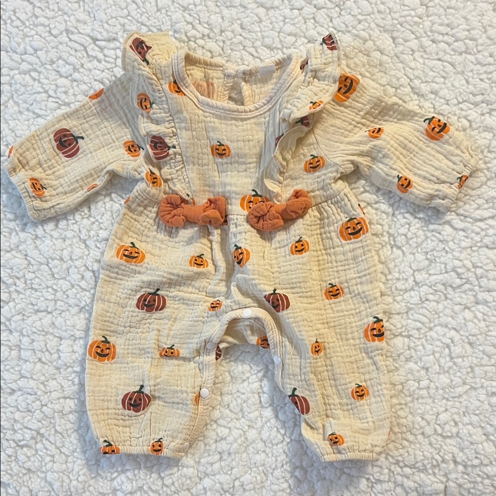 Pumpkin Print Kids One Piece